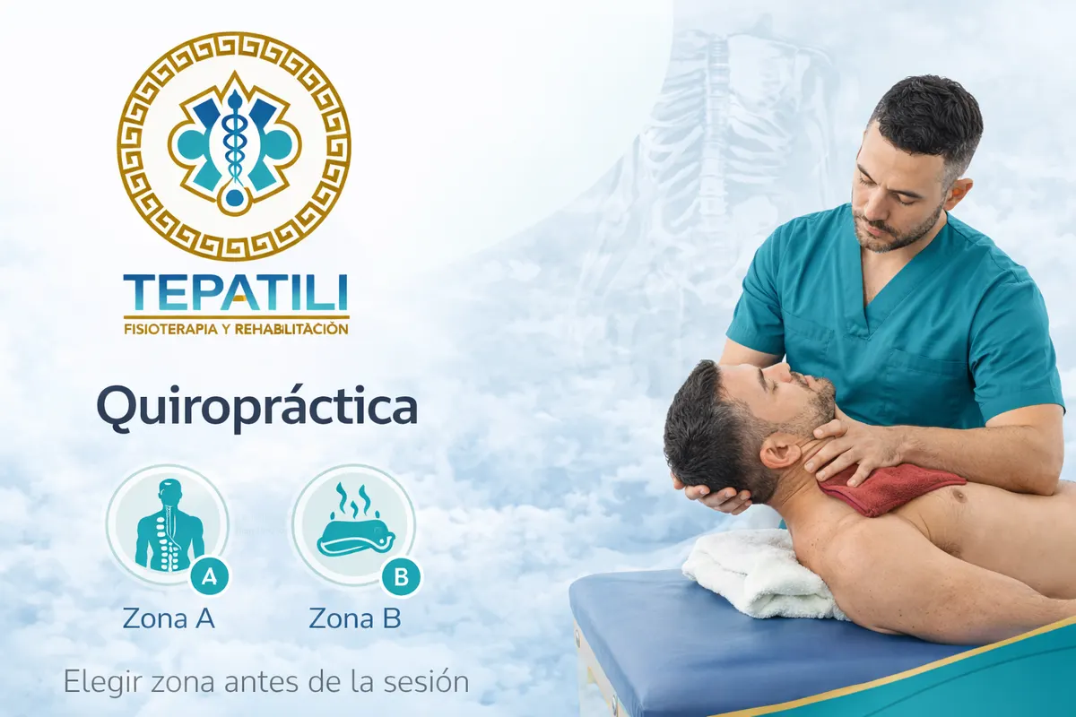 Quiropráctica — ajuste de columna con compresa caliente